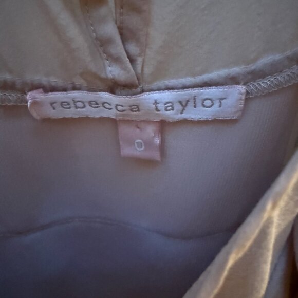 Rebecca Taylor ruffle chiffon blouse with rose - Picture 3 of 3